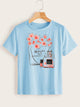 Perfume And Floral Print Tee