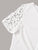 Buttoned Front Knot Hem Guipure Lace Top