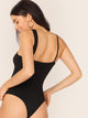 Crisscross Asymmetrical Straps Front Bodysuit