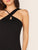 Crisscross Asymmetrical Straps Front Bodysuit