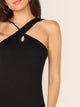 Crisscross Asymmetrical Straps Front Bodysuit