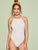 Lace Trim Backless Rib-knit Halter Bodysuit