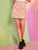Frill Trim Zip Side Gingham Skirt