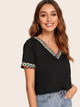 Embroidered Tape Trim T-shirt