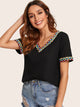 Embroidered Tape Trim T-shirt