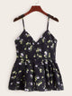 Floral Print Pleated Cami Top