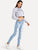 Ripped Raw Hem Faded Wash Jeans