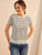 Contrast Lace Tulip Hem Striped Tee