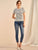 Contrast Lace Tulip Hem Striped Tee