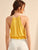 Lace Panel Ruffle Hem Halter Top