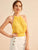 Lace Panel Ruffle Hem Halter Top