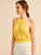 Lace Panel Ruffle Hem Halter Top