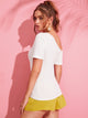 Solid Asymmetrical Neck Form Fitted Top