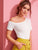 Solid Asymmetrical Neck Form Fitted Top