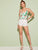 Double V-Neck Tropical Print Cami Top