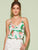 Double V-Neck Tropical Print Cami Top