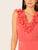 Plunging Neck Ruffle Trim Tie Back Bodysuit
