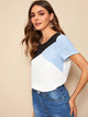 Cut-and-sew Short Sleeve Top