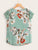 Contrast Lace Cuff Floral Print Blouse