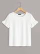 Frill Sleeve Solid Tee