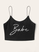 Letter Print Cami Crop Top