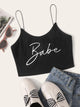 Letter Print Cami Crop Top