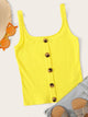 Button Front Rib-Knit Cami Top