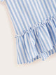 Frill Trim Striped Smock Blouse