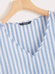 Frill Trim Striped Smock Blouse