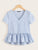 Frill Trim Striped Smock Blouse