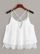Lace Hem Criss Cross Cami Top