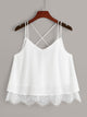Lace Hem Criss Cross Cami Top