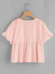 Ruffle Cuff Solid Smock Top
