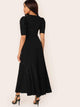 Slit Fishtail Solid Maxi Dress
