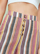 Wide Band Waist Button Detail Striped Palazzo Pants