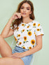 Sunflower Print Top