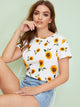 Sunflower Print Top