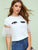 Eyes and Eyelash Print Mesh Insert Sleeve Top