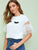 Eyes and Eyelash Print Mesh Insert Sleeve Top