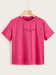 Slogan Print Short Sleeve Tee