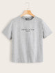 Slogan Print Short Sleeve Tee