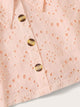 Eyelet Embroidered Button Belted Skirt