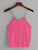 Neon Pink Twist Front Chain Strap Top