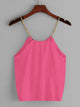 Neon Pink Twist Front Chain Strap Top