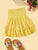 Solid Shirred Waist Layered Ruffle Skirt