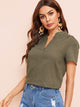 V-cut Neck Solid Top