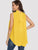 Neon Orange Tie Back Mock-neck Asymmetrical Hem Blouse