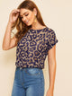 Cuffed Leopard Print Top