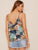 Double V-neck Tropical Print Cami Top