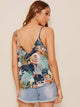Double V-neck Tropical Print Cami Top